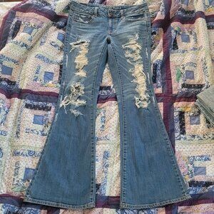 American Eagle Boho artist flare destroyed 8